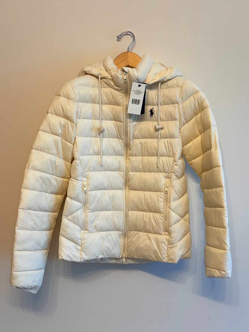 Polo Ralph Lauren white puffer jacket sz s small new